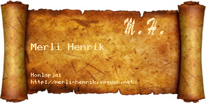 Merli Henrik névjegykártya